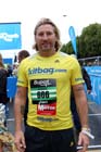 Football pundate Robbie Savage taking part in the BUPA Great north Run.
